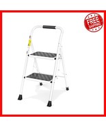Elegant 2-Step Folding Ladder with Cushioned Handle &amp; Anti-Slip Pedals - $1,119.50 MXN