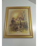 8x 10 gold frame Andre Orpinas cottage by water well - £15.79 GBP