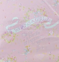 Vintage American Greetings Baby Girl Gift Wrap Paper Birthday Shower New... - £7.82 GBP