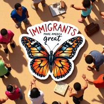 Immigrants Make America Great Butterfly Sticker | Mexico Art, Migrant St... - $4.21+
