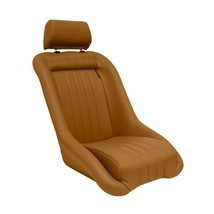 AS x2 Univ Classic Car Retro Kit Sports Fixed Back Bucket Seats Beige inc slides - $479.28
