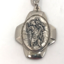 Religious Cross Shaped Saint Christopher Spiritual Medal Keychain- Italy - £20.24 GBP