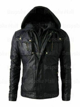 New Women&#39;s Black Designed Motorcycle Genuine Cowhide Leather Jacket Hoo... - £196.13 GBP