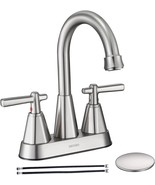 Brushed Nickel Bathroom Sink Faucet, Sbosbo 4 Inch Bathroom Faucet For S... - $796.66 MXN