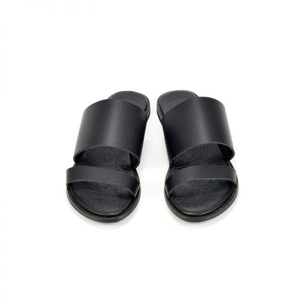 Leather soft leather insole sandals in black and brown wax Item image 3