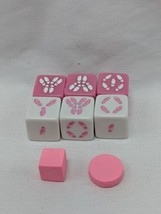 Set Of (6) Pink White Footprint Board Game Dice - £9.75 GBP