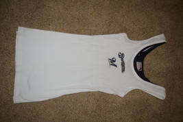 Genuine MLB Apparel Tank Top Size M Juniors White / Navy Milwaukee Brewers - £10.42 GBP