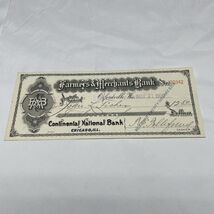 1909 Farmer's &amp; Merchant's Bank Check #20342 Continental National Bank  ... - $11.88