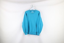 Vintage 90s Streetwear Womens Medium Faded Blank Crewneck Sweatshirt Blu... - £31.34 GBP