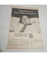 Best Western Need to Be at Your Best Tomorrow Man Sleeping Vintage Print... - $15.98