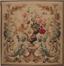 Tapestry Aubusson Cherubs 36x36 Blue With Backing and Rod Pocket Hand - $1,009.00