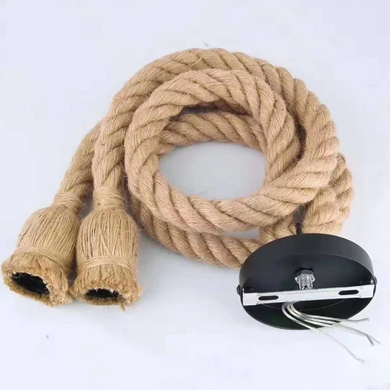 After You Lamp Base Holder Vintage Hemp Rope Electric Wire Cord for DIY E27 Edis - £162.56 GBP