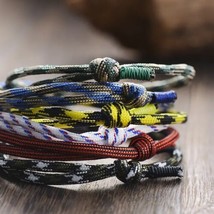 Adjustable Colorful Paracord Rope Bracelet For Men Women  - £9.17 GBP