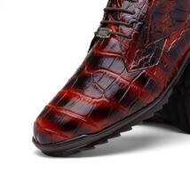 genuine alligator sneaker Shoes Unique rustic finish Vulcan Rustic Cognac image 3