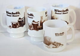 Lot of 4 Winchell&#39;s Donut House Coffee Mugs 2 Different Styles 10 oz Cup - $32.68