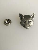 Fox Head Pewter Lapel Pin Badge Handmade In UK - $7.50