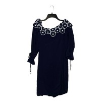 Loft Ann Taylor Off Shoulder Dress Floral Crochet Bell 3/4Sleeve Small Women  - £18.76 GBP
