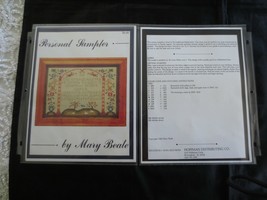 Mary Beale PERSONAL Cross Stitch SAMPLER for ANNOUNCEMENTS, FAMILY REGIS... - £15.84 GBP