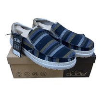 Hey Dude Men&#39;s Thad Stripes Blue | Men&#39;s Shoes | Size 12 | Men&#39;s slip on shoes - £45.60 GBP