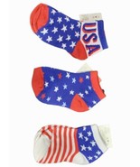 Kids Patriotic Crew Socks Unisex Lot Of 3 Red/White/Blue Stars Size 5 - ... - $188.16 MXN