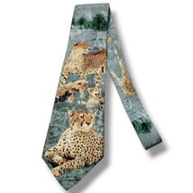 Vintage Necktie Endangered Species Necktie Vintage Tie Cheetah Cheetahs Silk Tie - $32.69