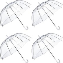 Weewooday 14 Pieces Clear Wedding Umbrella Automatic Open Rounded Umbrella Windp - £55.41 GBP