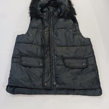 Abercrombie & Fitch Women's Size Medium Black Full Zip Button Hoodie Puffer Vest image 12