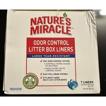 Nature&#39;s Miracle Litter Box Liners Odor Control Cat Fresh Scent Large 7 Ct - £11.13 GBP