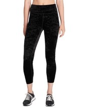 Calvin Klein Womens Performance Crushed Velvet Cropped Legging Size M,Black - $57.09