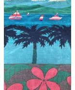 VTG 1980s Royal Terry Tropical Palm Trees Sailboats Beach Towel Brazil 6... - £21.08 GBP