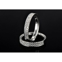 Round Cut Diamond His and Her Engagement Wedding Ring Set 14K White Gold Finish - £72.35 GBP