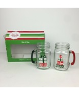 His Hers Set of 2 Mason Mugs Christmas Holiday w Original Box TMD Holdin... - £21.45 GBP