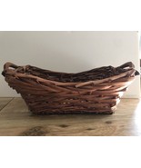 VINTAGE BASKET Boat-shape Bread Tea Woven Splits 13” L x 8” x 5” 2 Wood ... - €18,05 EUR
