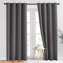 NICETOWN Gray Blackout Curtains for Bedroom 84 Inches Long - Thermal Curtains &amp;  - £22.23 GBP