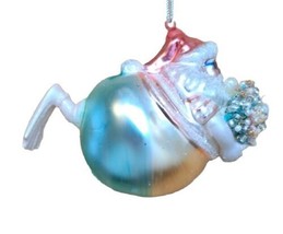 December Diamonds 79-81297 Pastel Plump Santa Swimming 5&quot; Christmas Ornament - £14.43 GBP