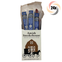 Full Box 24x Sticks Amish Smokehouse Mild 100% Beef Premium Snack Stick ... - £33.13 GBP