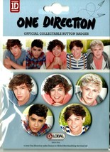 One Direction Official Collectable Phase 2 Large Button Badge Set Of 5 Sealed 1D - £4.88 GBP