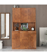 70.87&quot; Tall Wardrobe&amp; Kitchen Cabinet, with 6-Doors - Walnut - £279.05 GBP