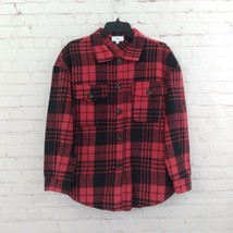 Urban Daizy Jacket Shacket Womens Small Red Black Plaid Button Up Flannel - £27.02 GBP