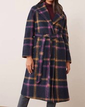 Helene Berman jean wrap coat in Purple Check - £91.12 GBP