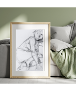 Nude Sketch Of Woman On Poster Satin Finish - $25.00+