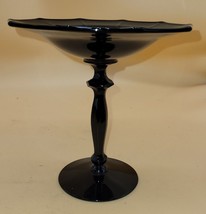 Cambridge Glass Compote Black Amethyst Vintage - $79.20