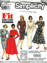 Misses' Basic Fitting Dress 1990 Simplicity Pattern 9900 Sizes 8-14 UNCUT - £11.80 GBP