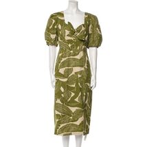 Walter Baker Juanita Palm Print Dress, Green &amp; Cream, Size 10 - $22.99