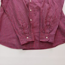 Chaps Easy Care Button-Down Collar Men's Plaid Long Sleeve Red Shirt Size Large image 11