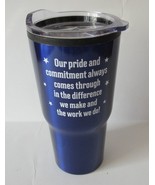 Blue Travel Mug with Stronghold Clear Slide Lock Lid 16 oz - $13.38 CAD