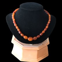 Antique Faceted Natural Cognac Amber Necklace 19”Inches Long 13.5”Grams - £199.83 GBP