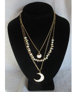 PARK LANE LOTUS Necklace Moon Mother of Pearl 15&quot;, 17&quot;, 19&quot; + 3&quot; extension - £93.37 GBP