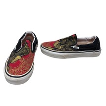 VTG Vans Womens Japanese Geisha Girl Slip On Red Black Slip on Shoes Sz 5.5 - $67.31