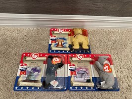2000 McDonalds Ty Beanie Babies American Trio Lefty, Righty, and Libeart... - £11.43 GBP